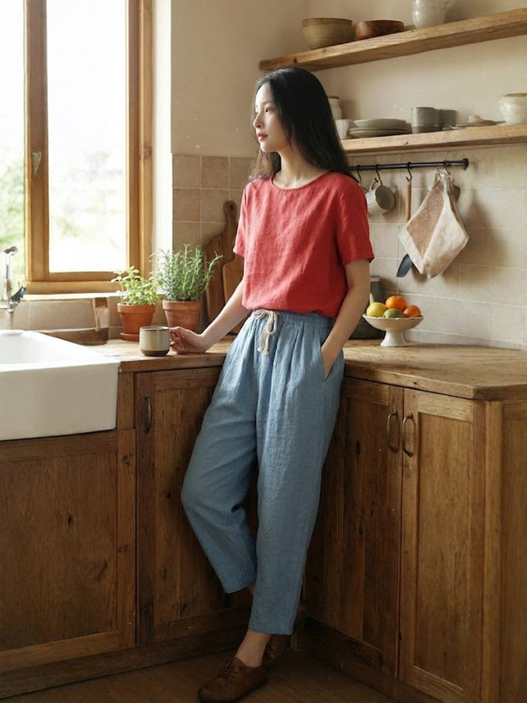 Harper Drawstring Linen Pants