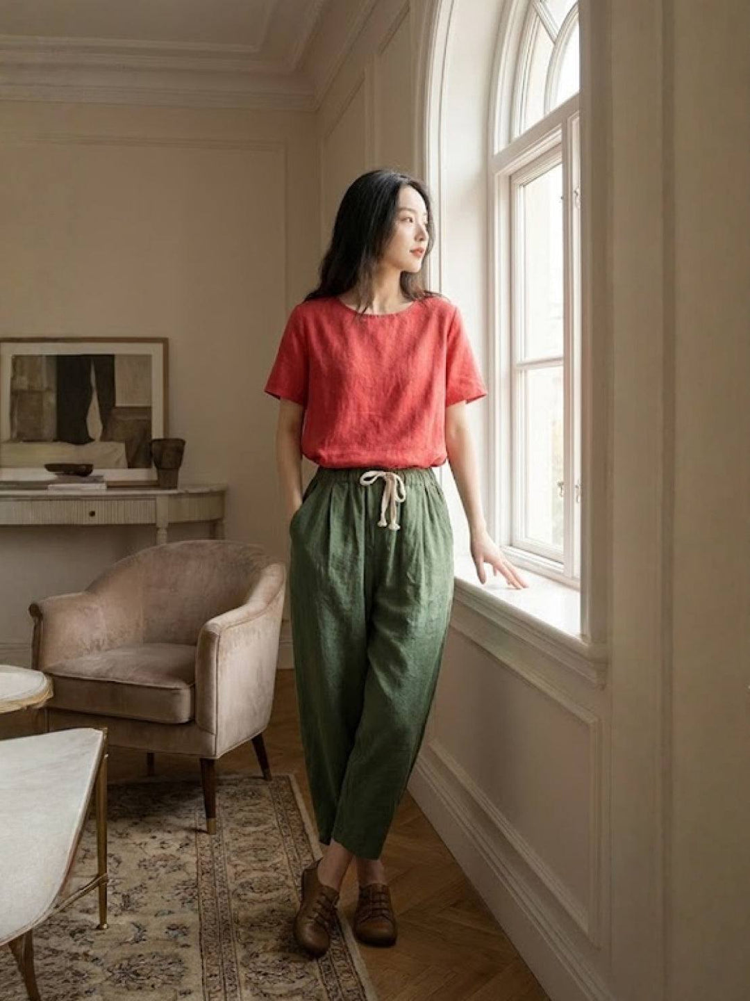 Harper Drawstring Linen Pants