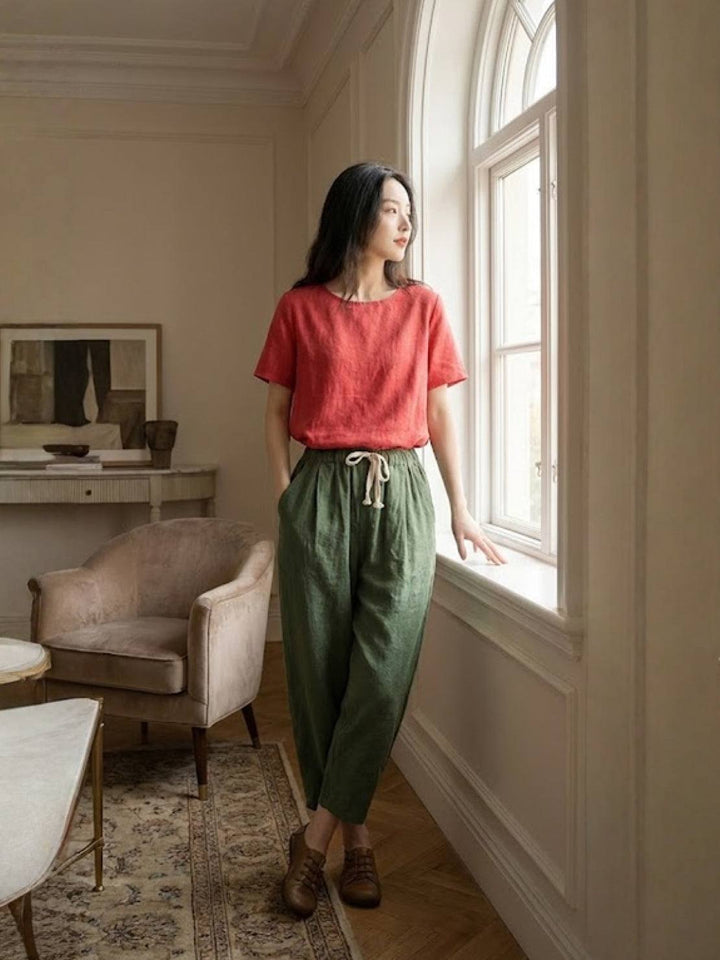 Harper Drawstring Linen Pants