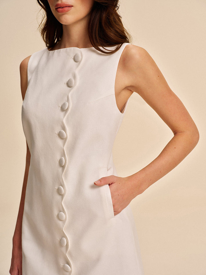 Élodie Button Mini Dress