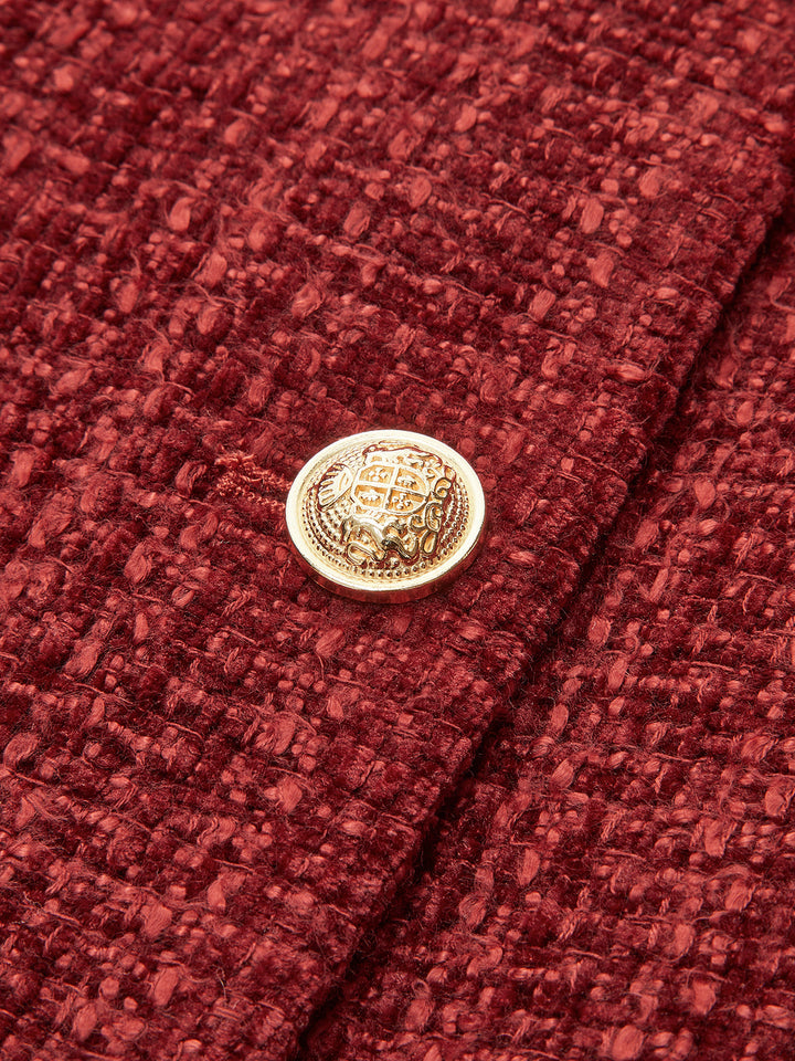 Anita Textured Button Front Blazer