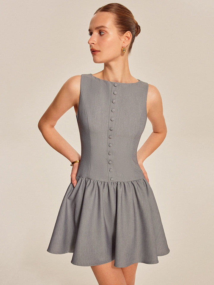 Margot Button Mini Dress