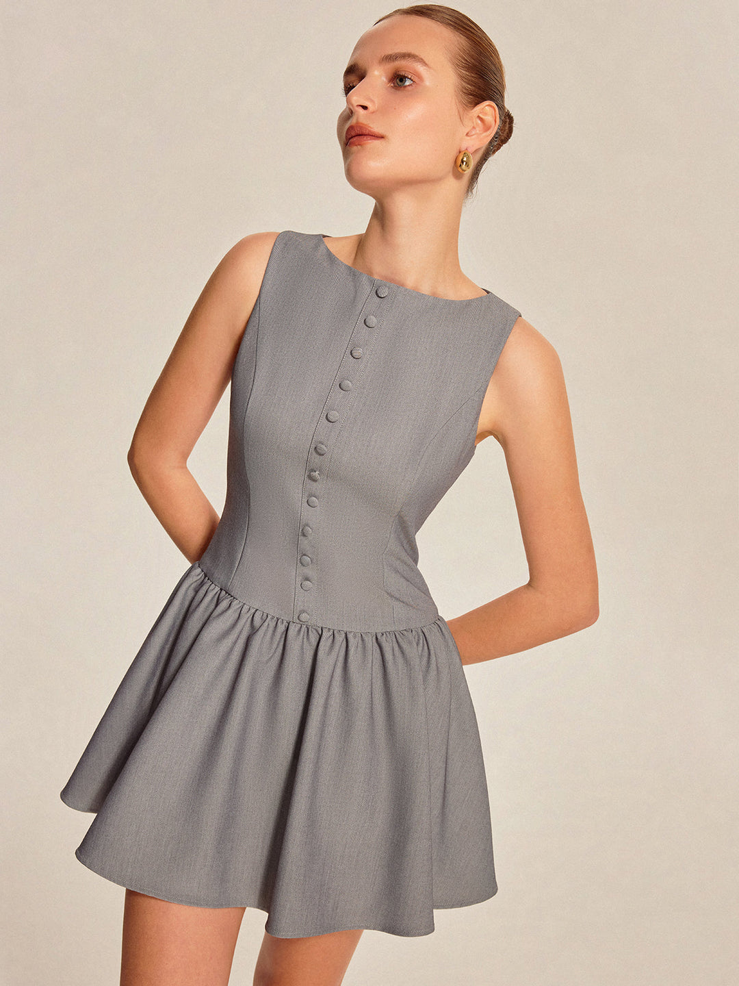 Margot Button Mini Dress
