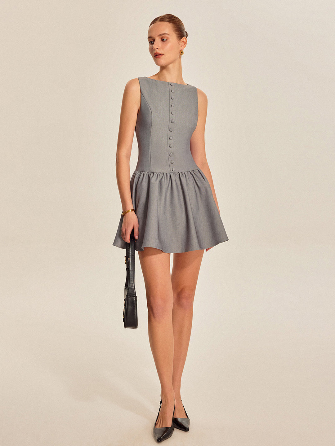 Margot Button Mini Dress