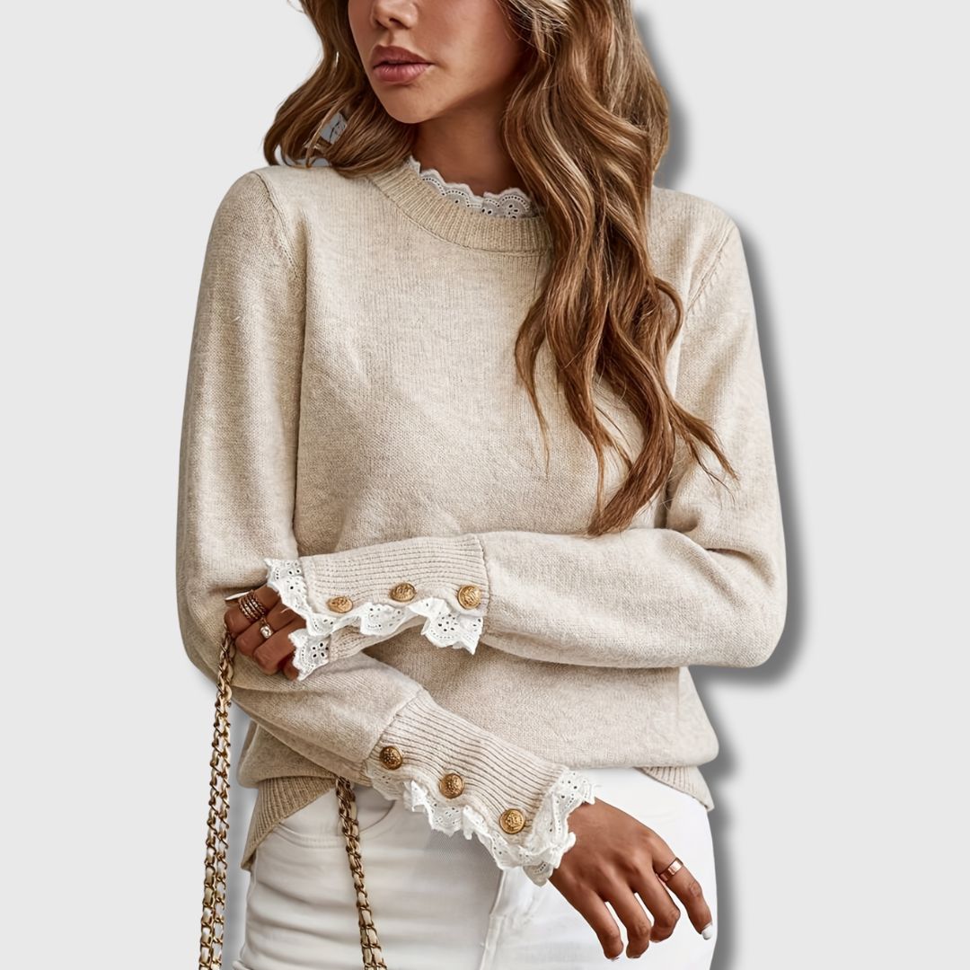 Jemina Trim Mock Neck Sweater