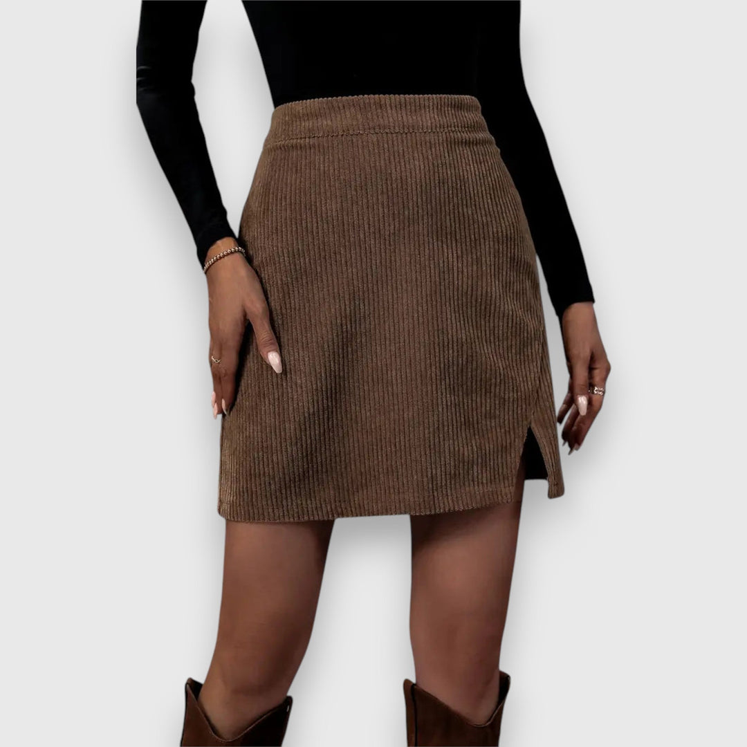 Kendra Ribbed Wrap Mini Skirt