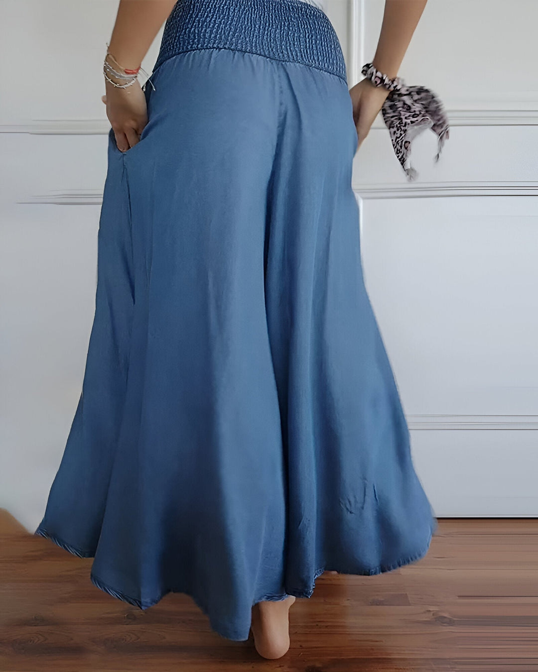 Lorraine Harbor Breeze Smocked Maxi Skirt