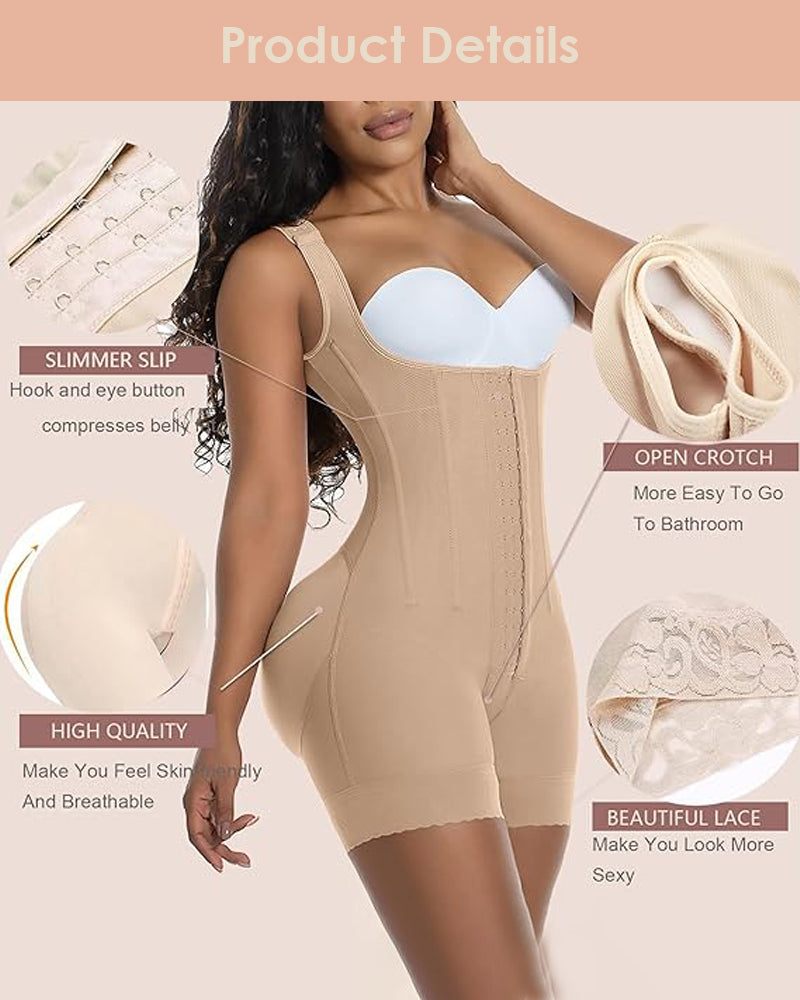 Henley Open-Bust Contour Shapewear Bodysuit