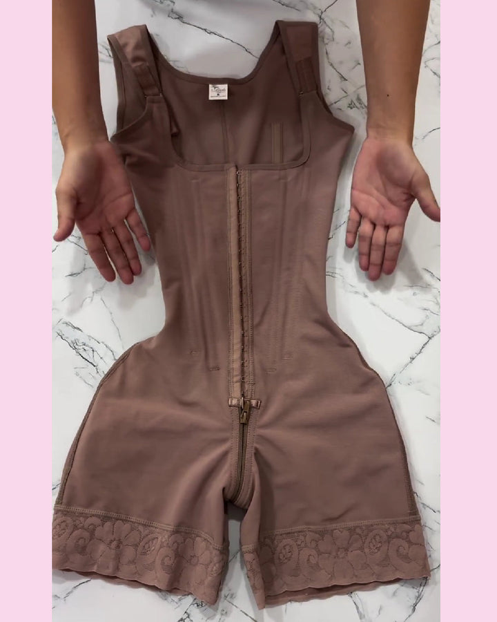 Precy Steel Boned Open-Bust Shapewear Bodysuit