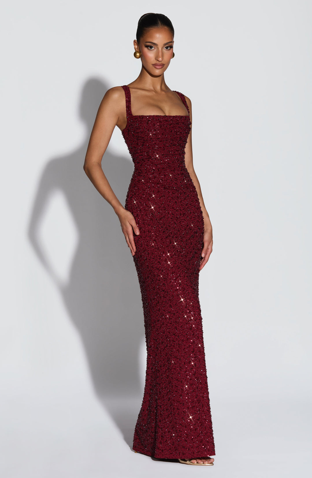 Calista Floral Sequin Maxi Dress