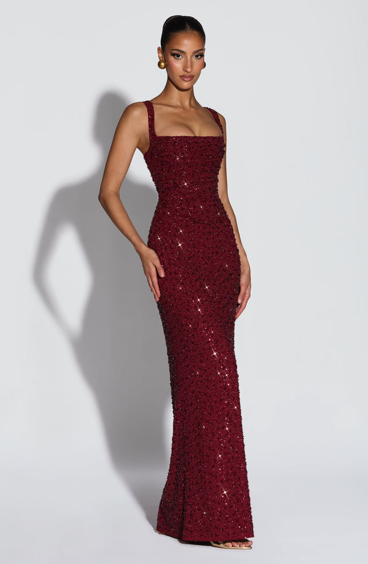 Calista Floral Sequin Maxi Dress