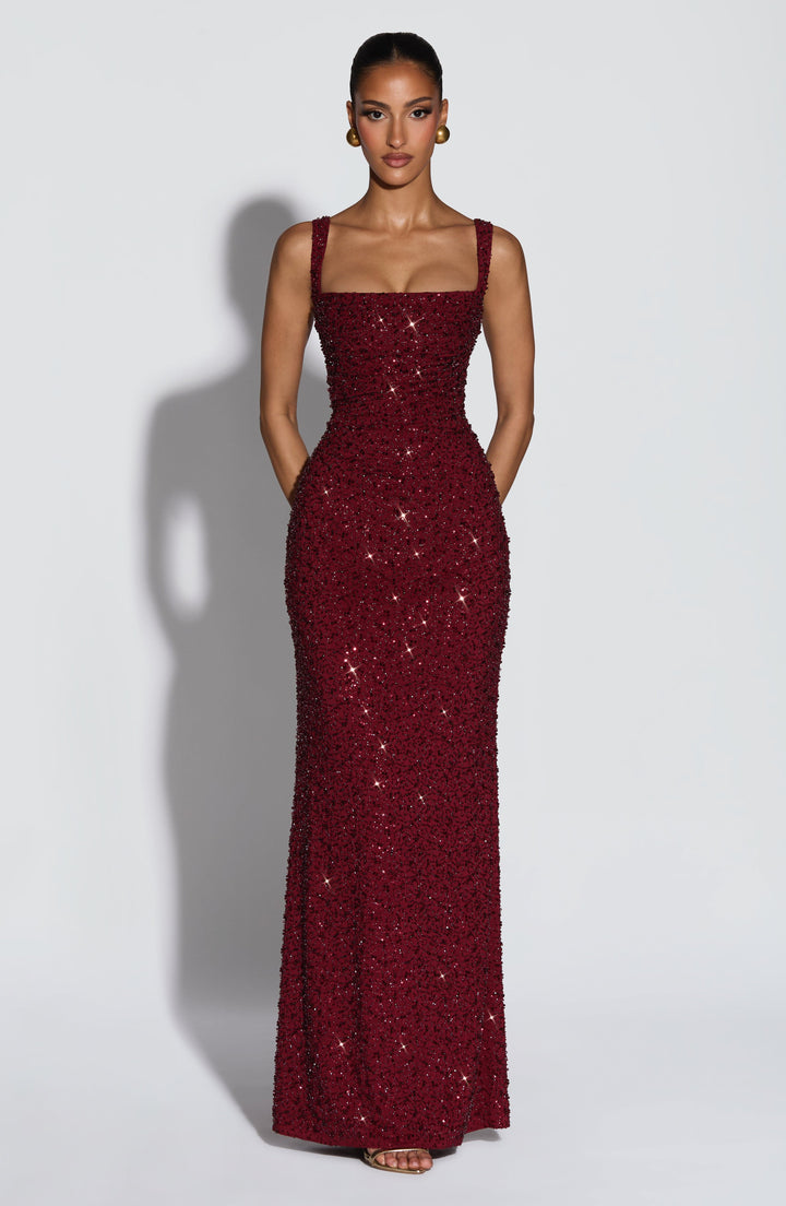 Calista Floral Sequin Maxi Dress