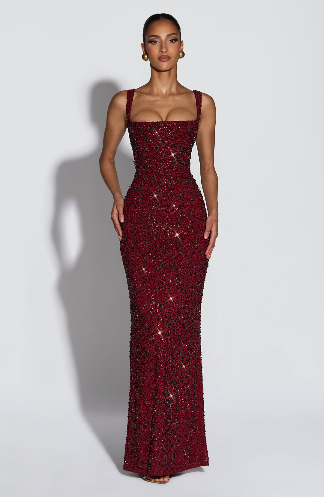 Calista Floral Sequin Maxi Dress
