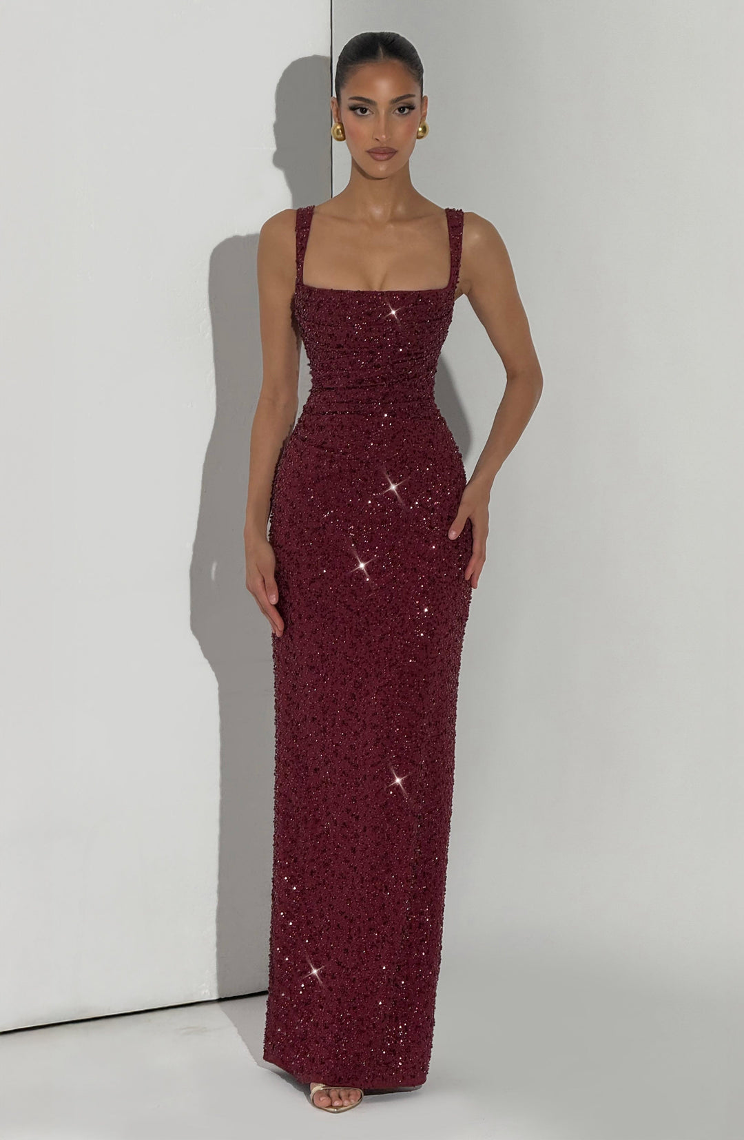 Calista Floral Sequin Maxi Dress