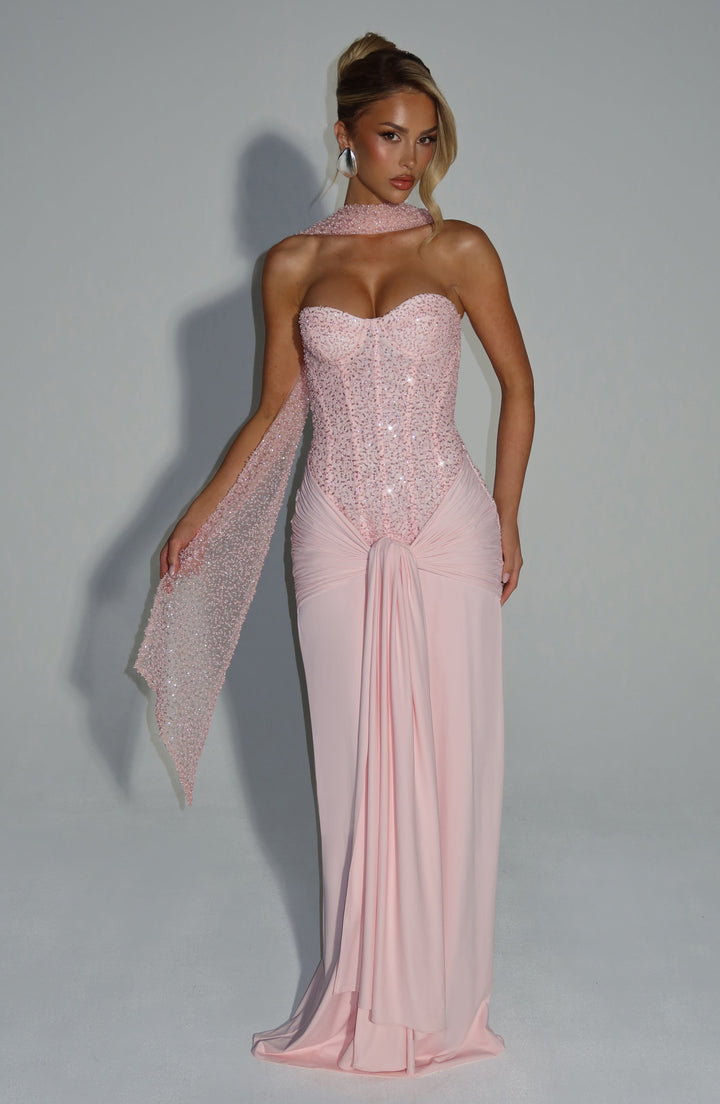 Kara Crystal Corset Maxi Dress