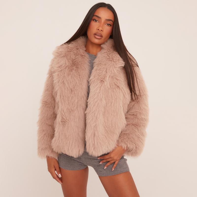 Arizona Plush Collar Cropped Jacket