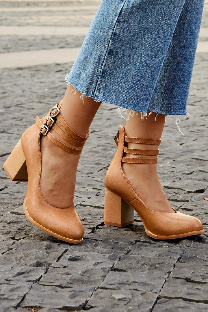 Casilda Aspen Strap Block Heel Booties