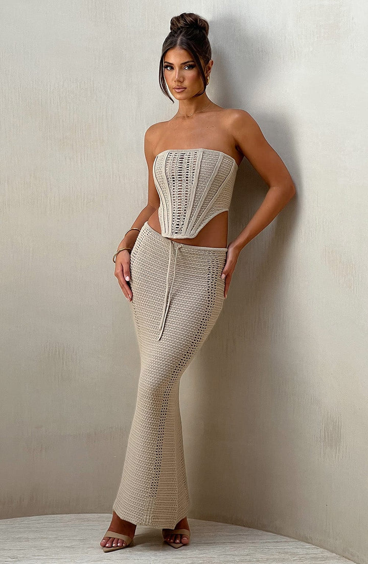 Chayenne Crochet Knit Maxi Skirt