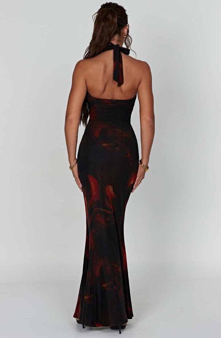 Cristelle Printed Halter Maxi Dress