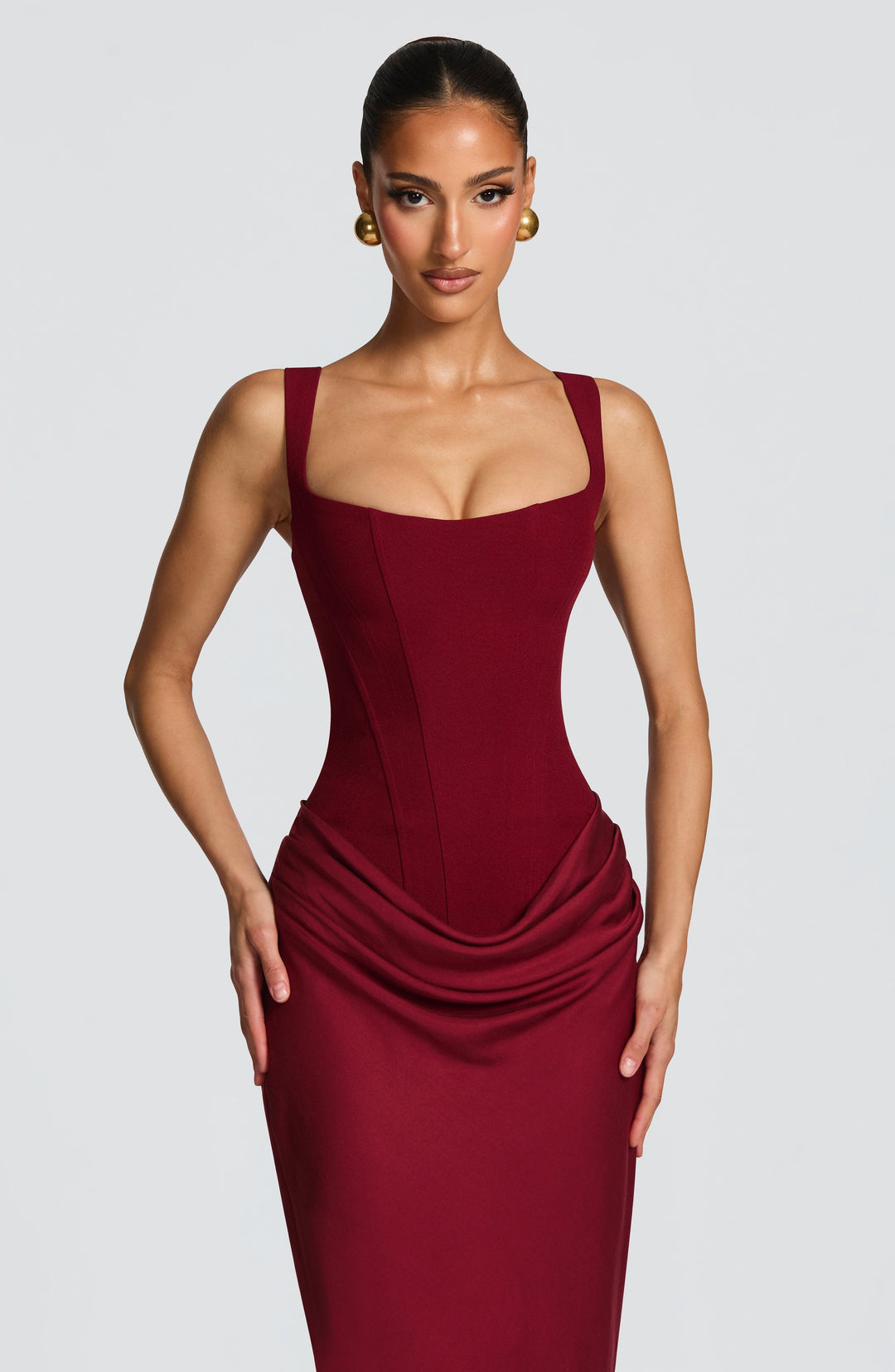 Amaris Draped Corset Maxi Dress