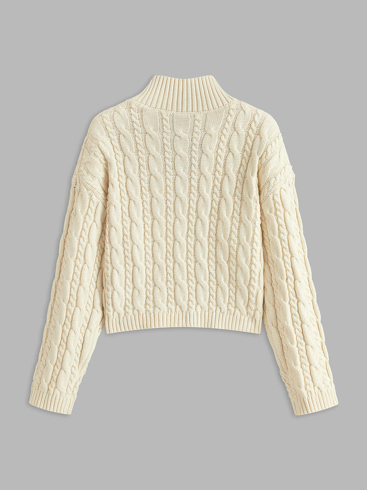 Yeti Keyhole Tie Neck Sweater