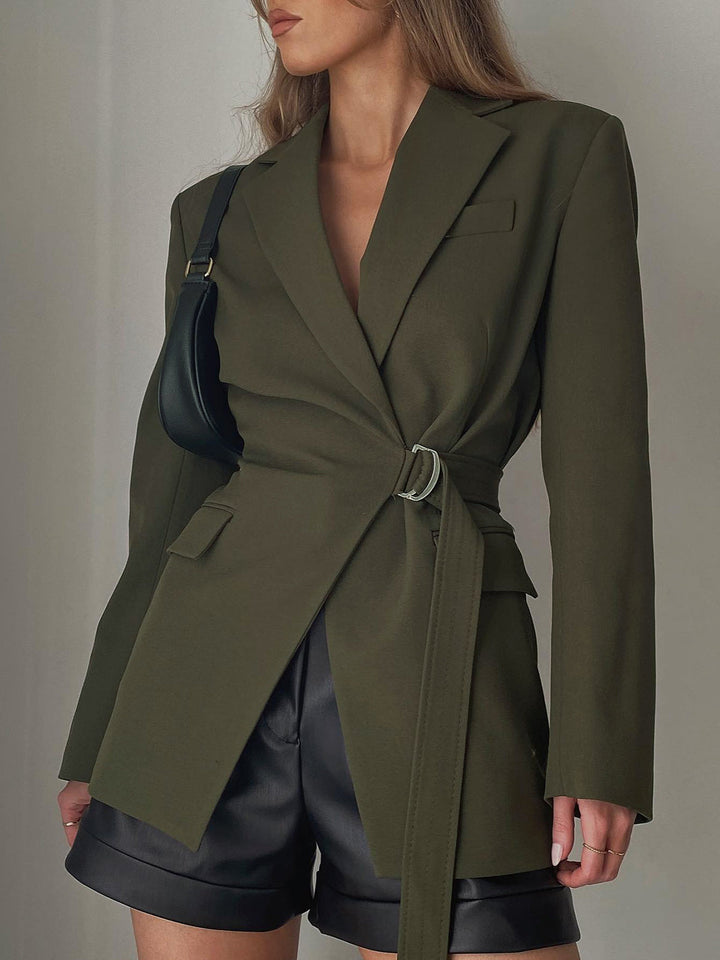 Xiana Ring Detail Wrap Blazer