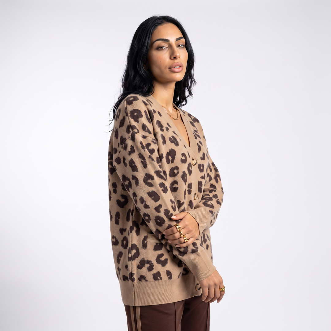 Soleil Refined Leopard Print Cardigan