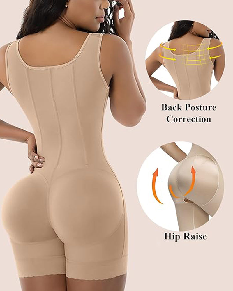 Henley Open-Bust Contour Shapewear Bodysuit