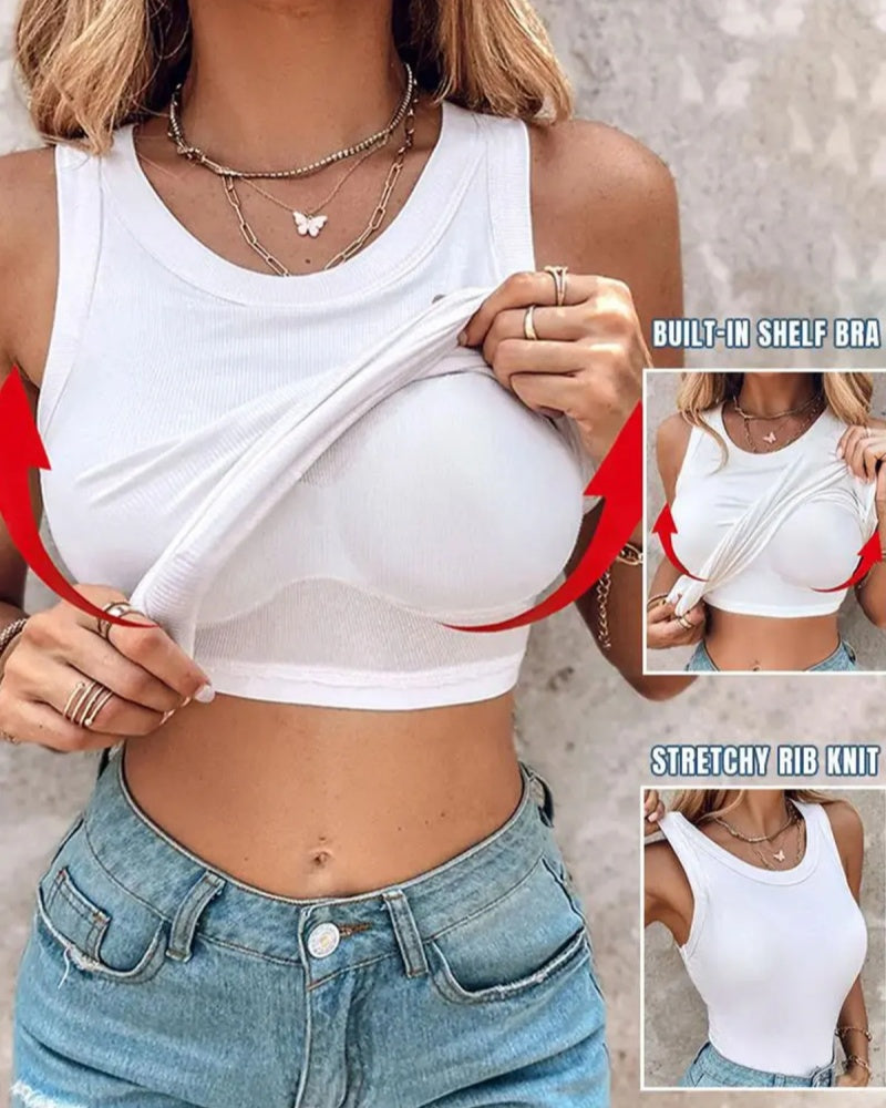 Jellie Ribbed Sleeveless Tank Top