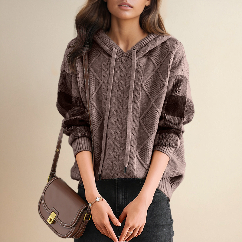 Thalia Cable Hooded Sweater
