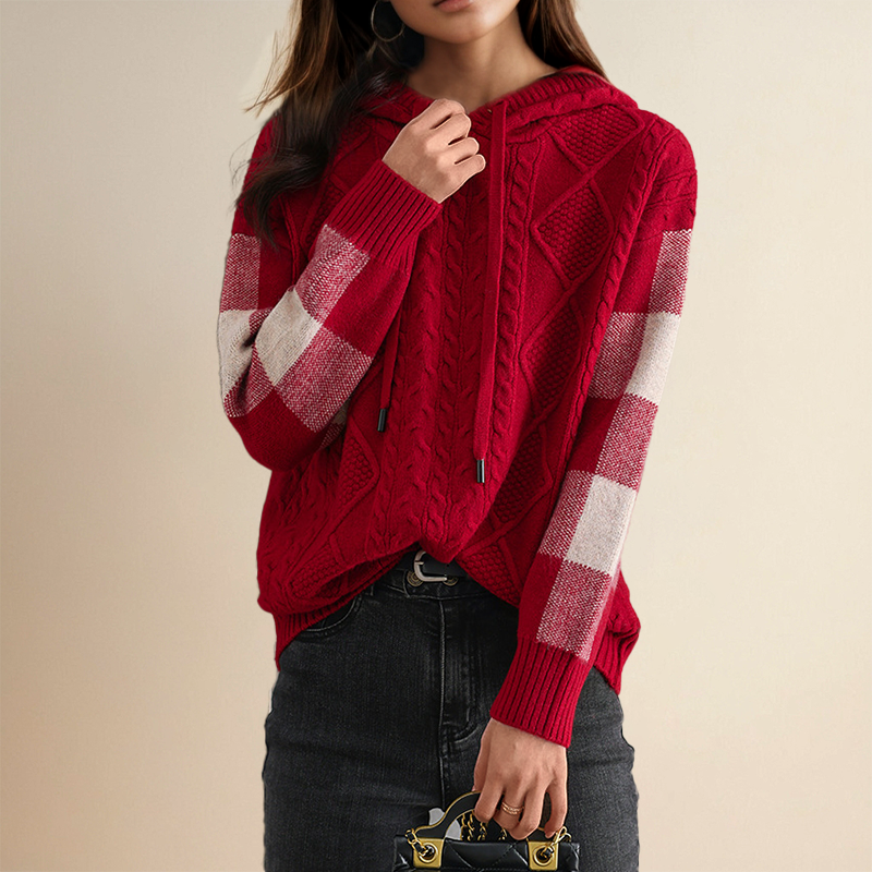 Thalia Cable Hooded Sweater