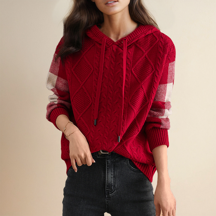 Thalia Cable Hooded Sweater