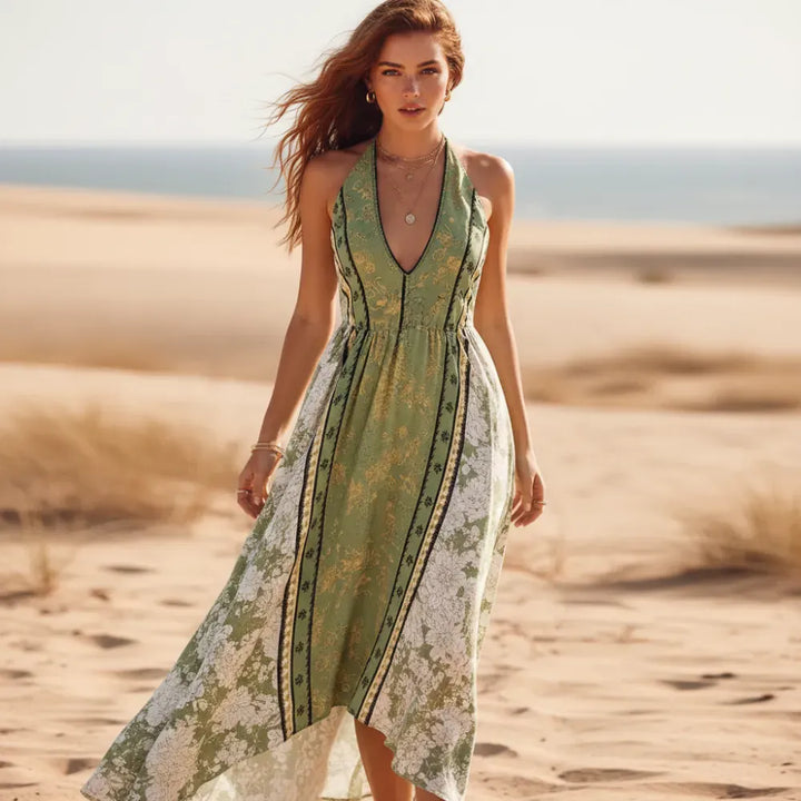 Lena Boho Print Maxi Dress