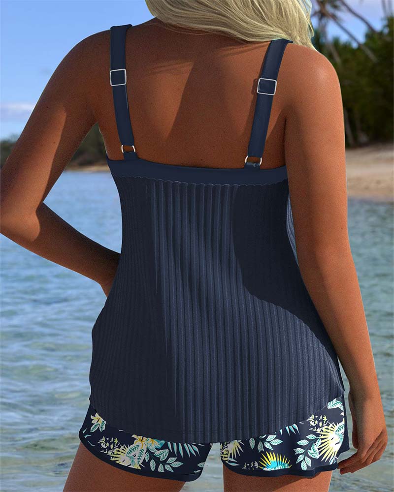 Thea Ribbed Tankini Set