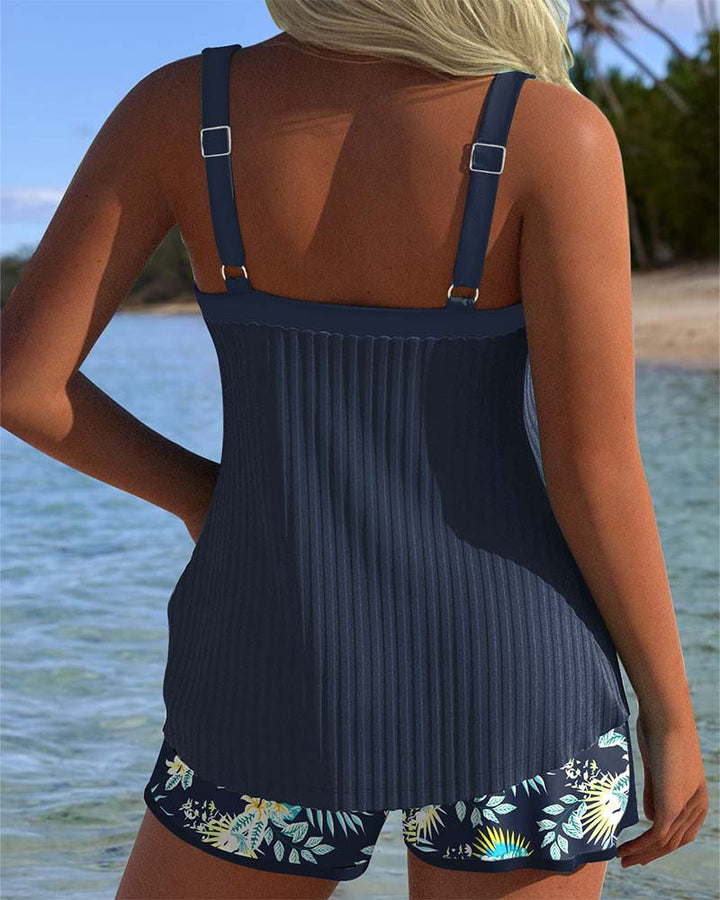 Thea Ribbed Tankini Set