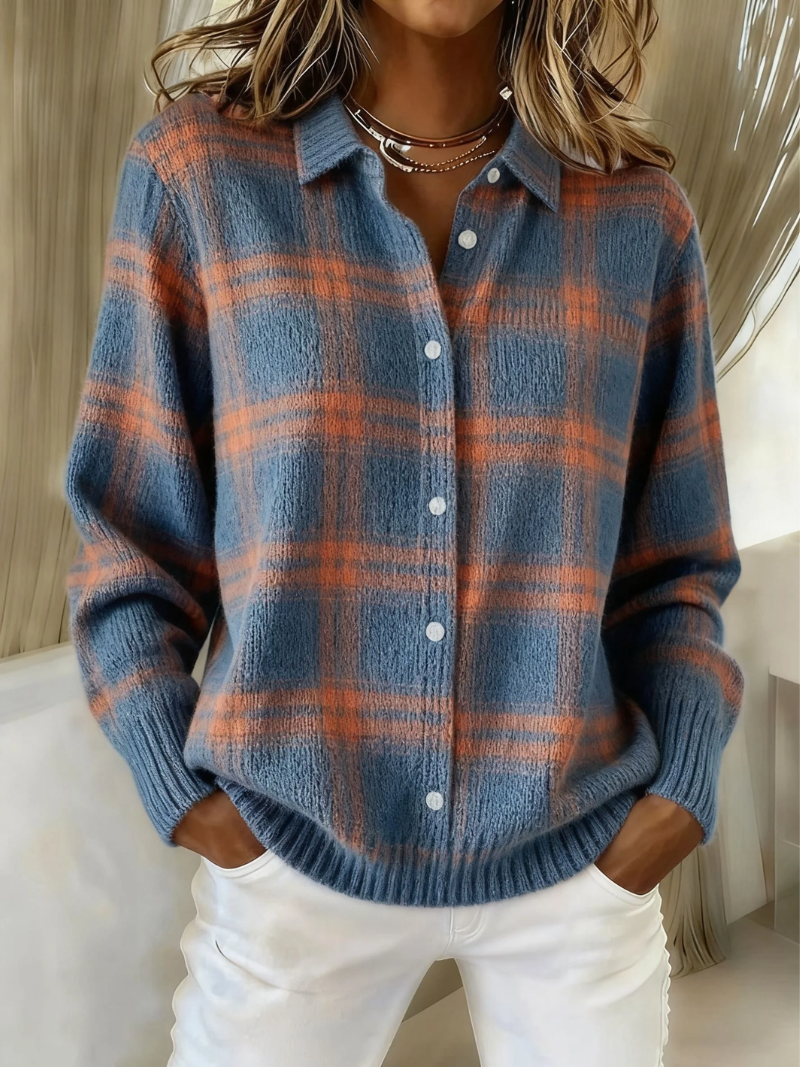 Altie Plaid Button Cardigan