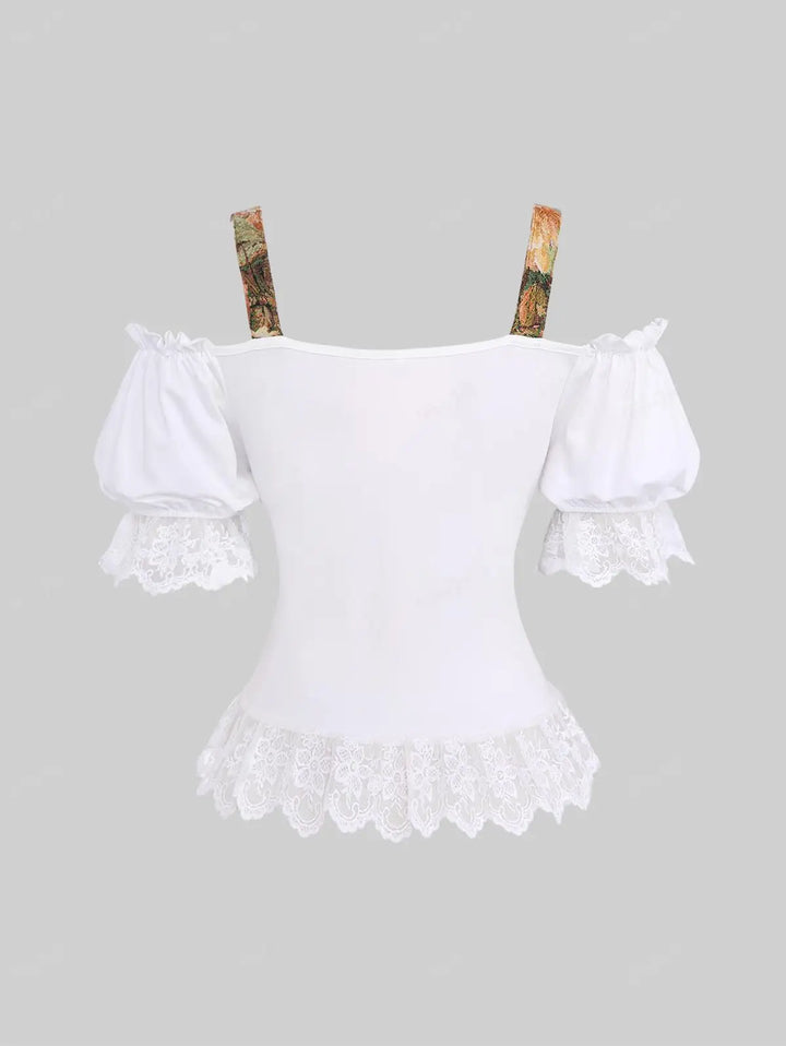 Gudrun Floral Corset Dirndl Blouse