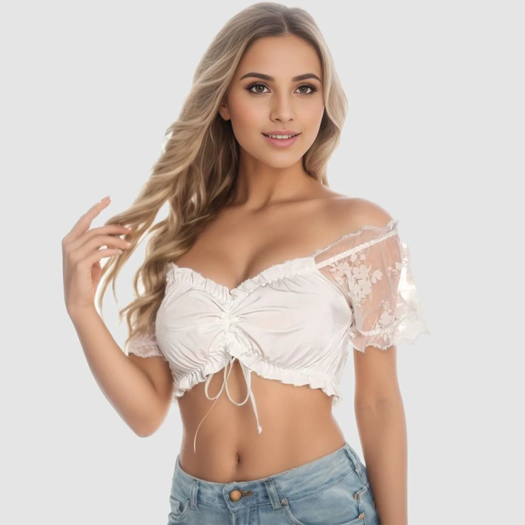 Catrin Ruched Off-Shoulder Dirndl Blouse