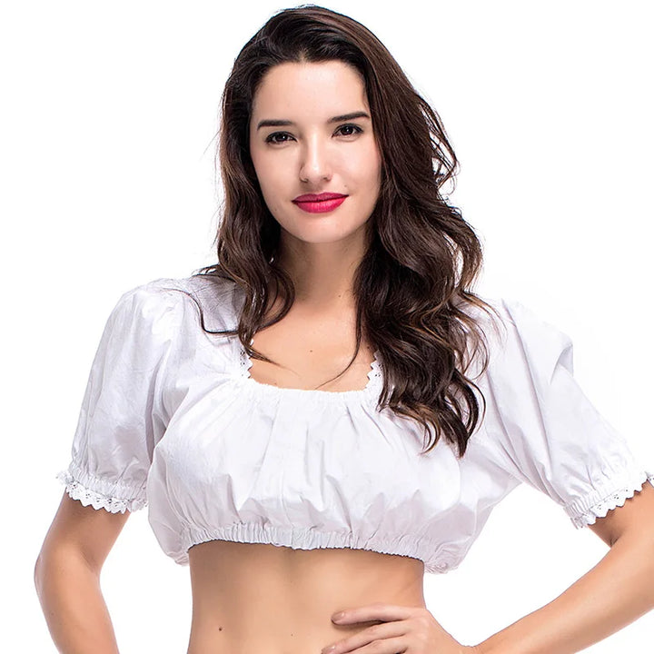 Viola Gathered Puff Sleeve Dirndl Blouse