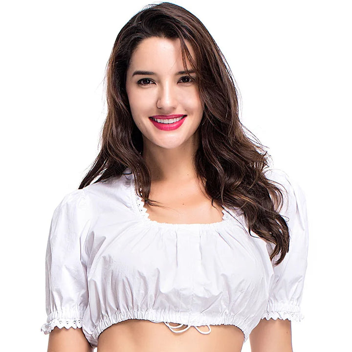 Viola Gathered Puff Sleeve Dirndl Blouse