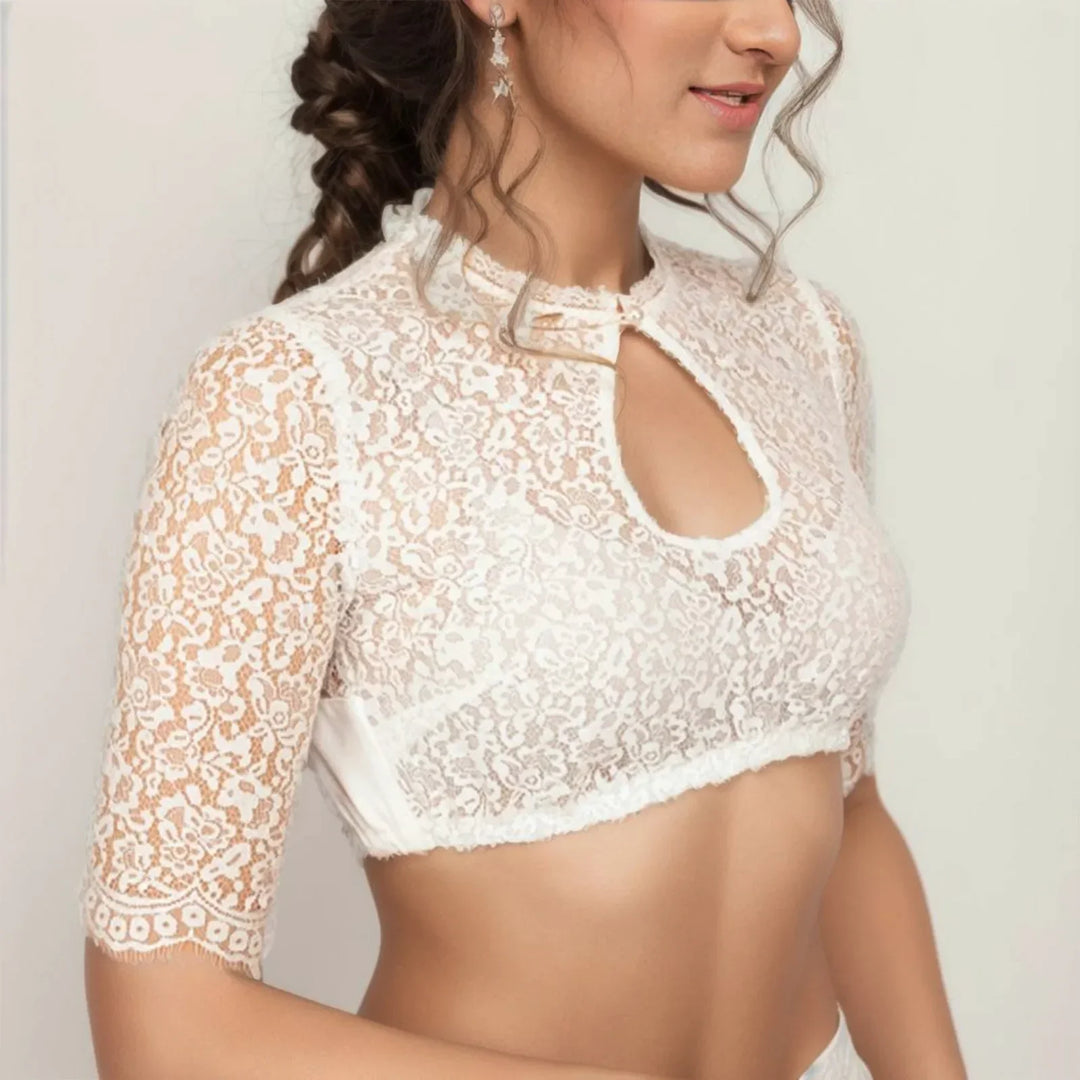 Kerstin Keyhole Trim Dirndl Blouse