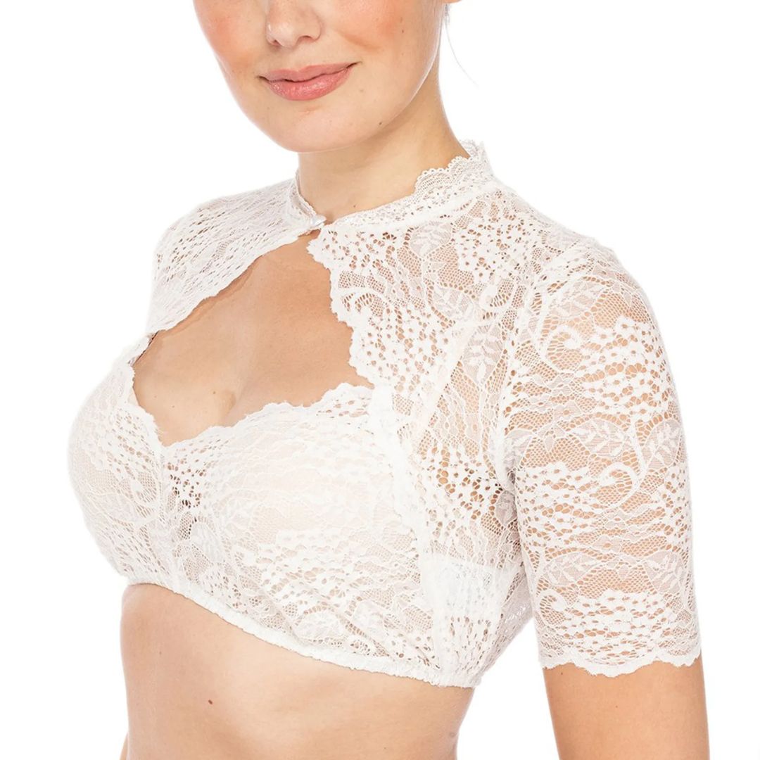 Renate High-Neck Detail Dirndl Blouse