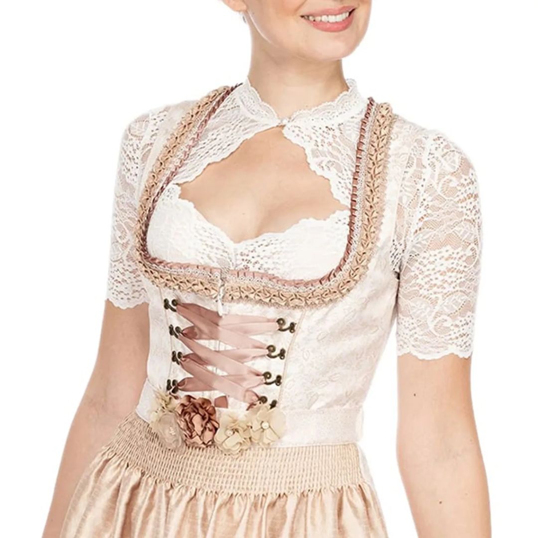 Renate High-Neck Detail Dirndl Blouse