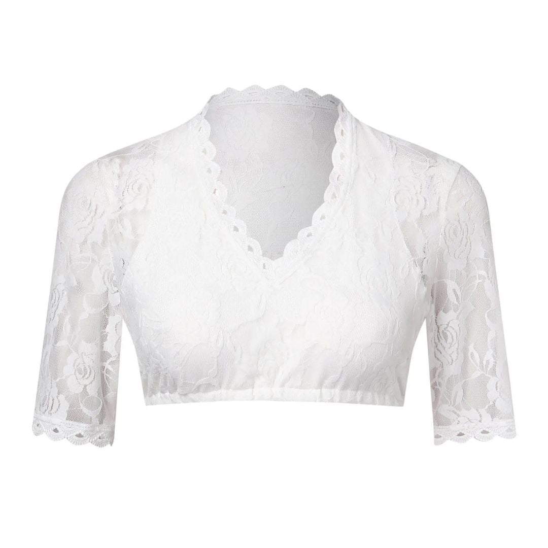 Larissa Scalloped Trim Dirndl Blouse