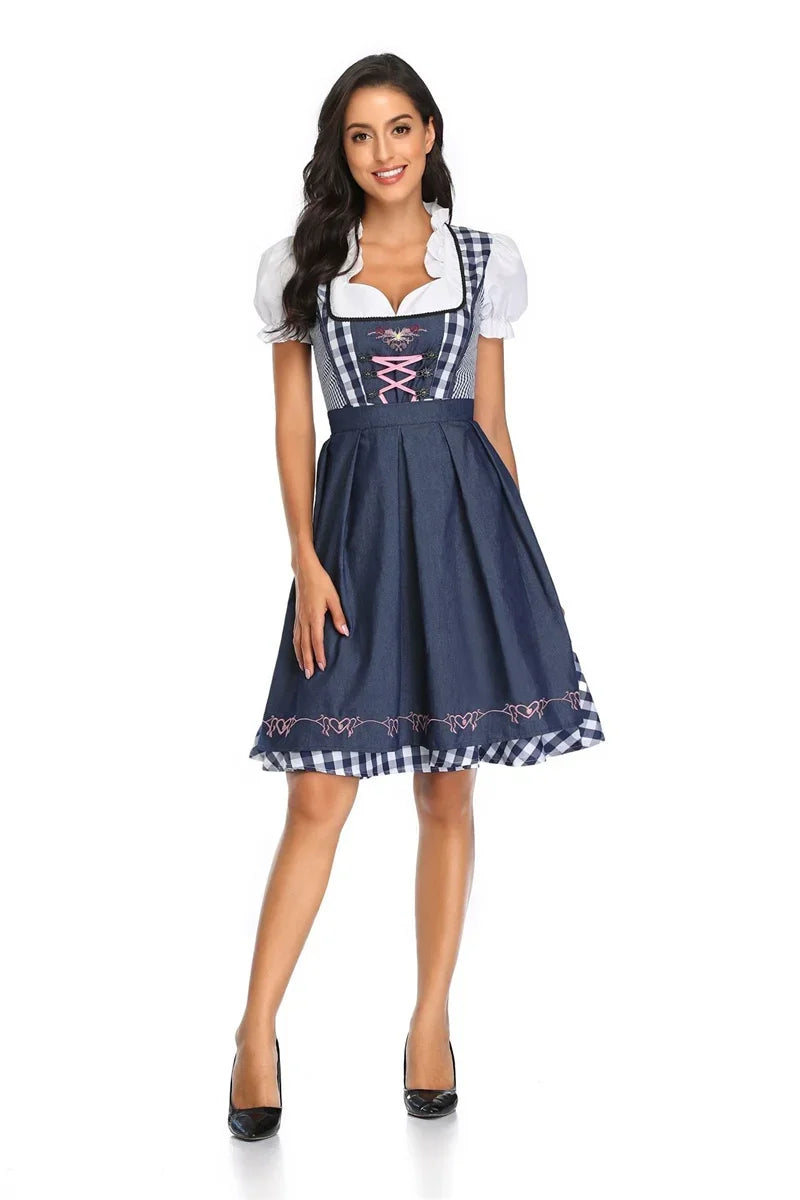 Rosina Tie-Front Midi Dirndl Dress