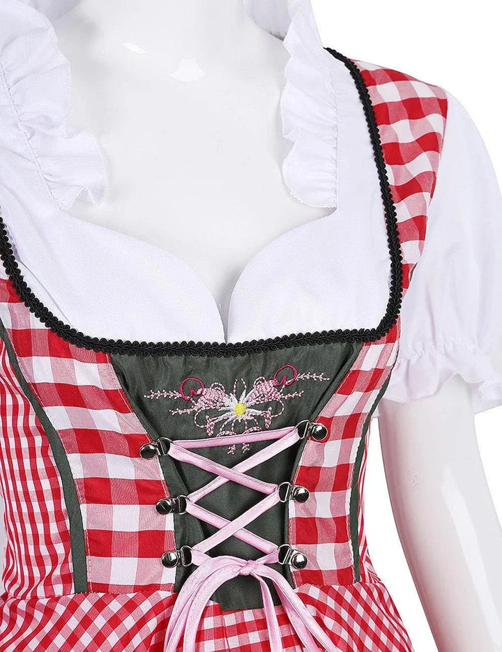 Rosina Tie-Front Midi Dirndl Dress