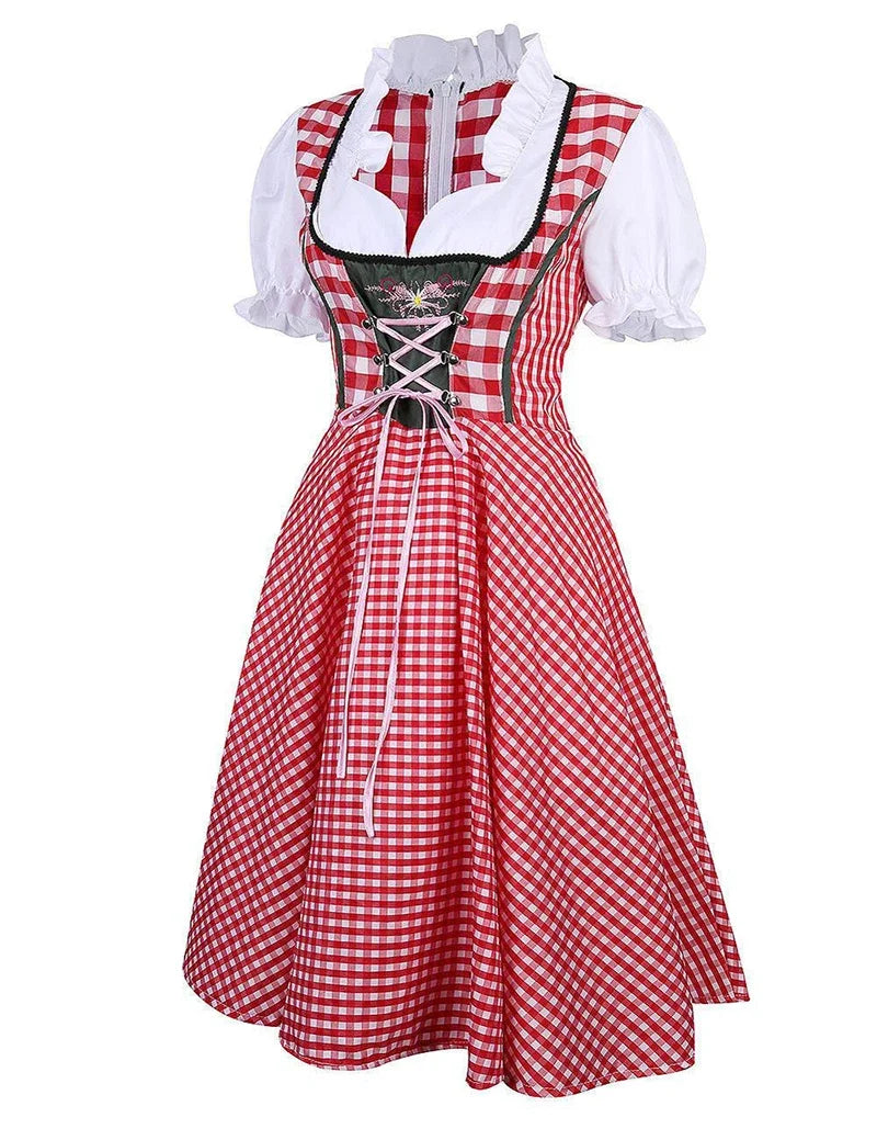 Rosina Tie-Front Midi Dirndl Dress