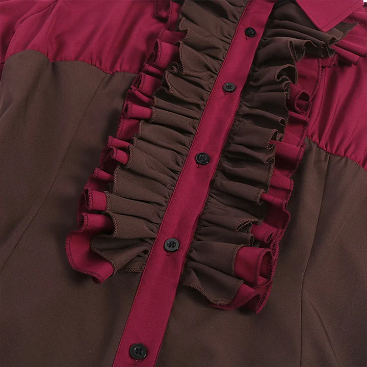 Jutta Ruffle Button Mini Dress