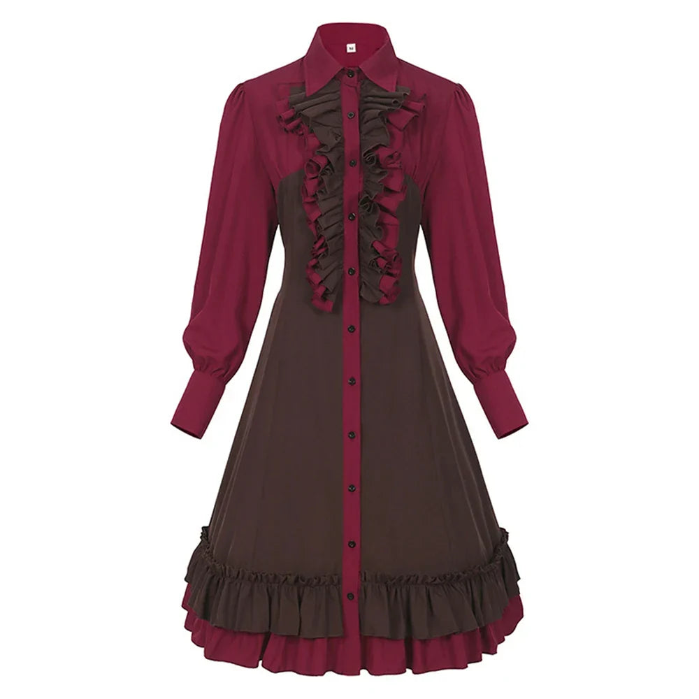 Jutta Ruffle Button Mini Dress