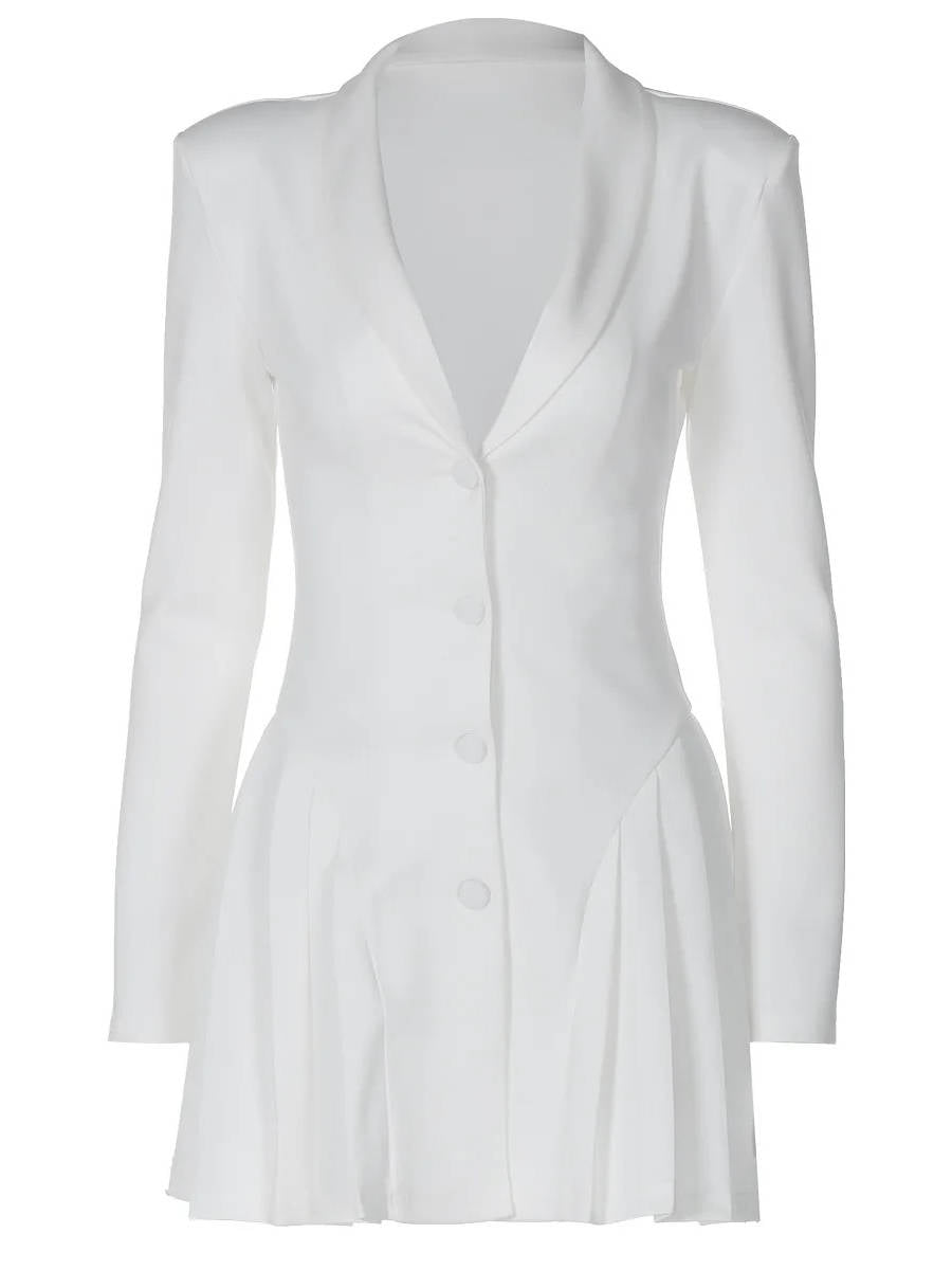 Bangs Plunge Neck Blazer Dress